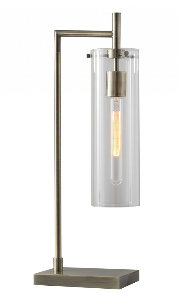 24" Brass Novelty With Clear Cylinder Shade N270-372644
