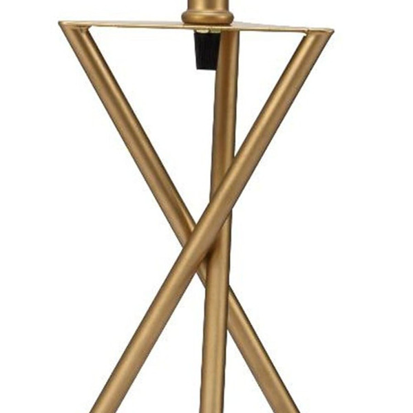 Contemporary Gold Geo Table Lamp with White Shade N270-468497