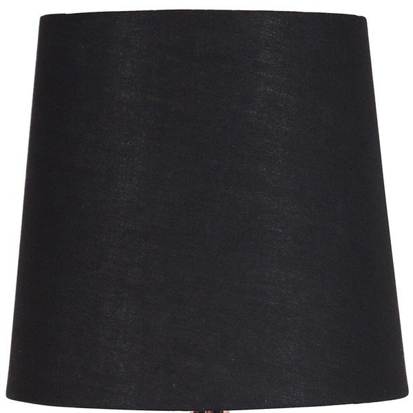 11" Copper Bedside Table Lamp With Black Empire Shade N270-468611