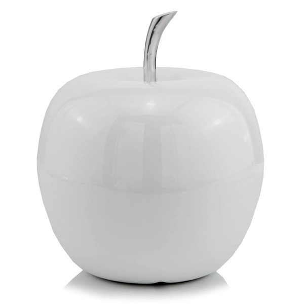 13" White Aluminum Decorative Apple Tabletop Sculpture N270-383753