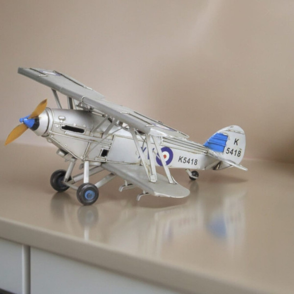5" Blue and Gray Metal Hand Painted Model Airplane N270-489459