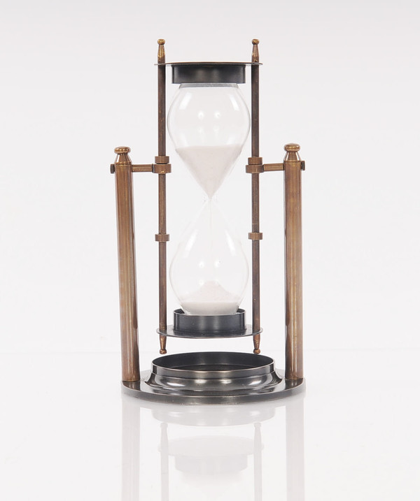 4.5" X 4.5" X 8.5" Brass Revolving Sandtimer N270-364215
