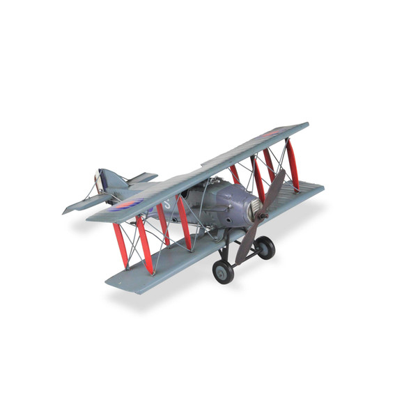 5" Red and Gray Metal Hand Painted 1916 Gray Bristol F28 Fighter Plane Model Airplane N270-489451