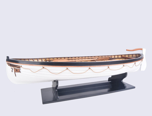 6" Brown and White RMS Titanic Lifeboat Hand Painted Decorative Boat N270-401896