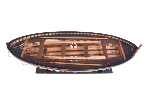 6" Brown and White RMS Titanic Lifeboat Hand Painted Decorative Boat N270-401896