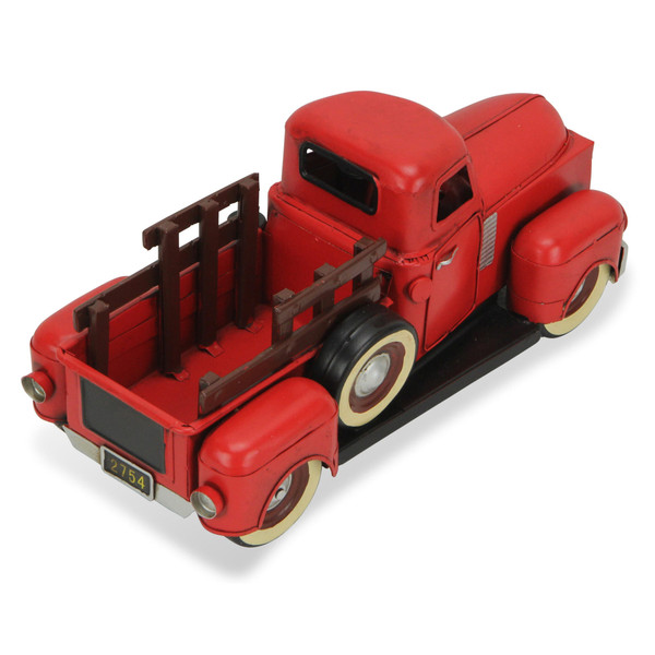 6" Red and Black Metal Hand Painted 1950's Red Truck Model Car N270-489405