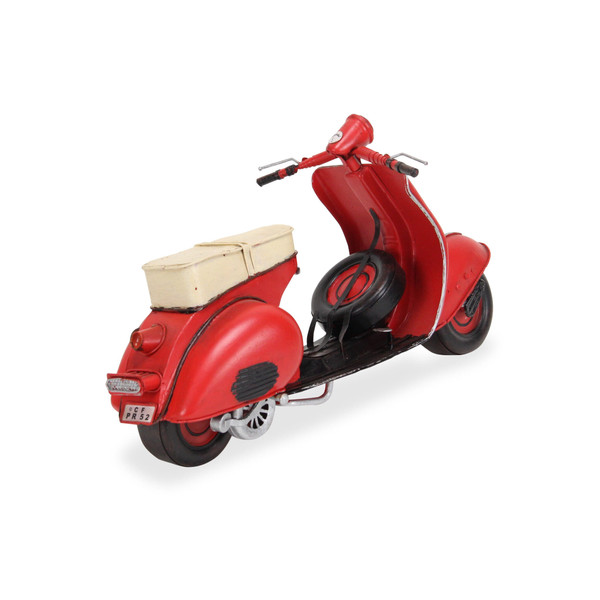 9" Red and Black Metal Hand Painted 1959 Red Scooter Model Motorcycle N270-489434