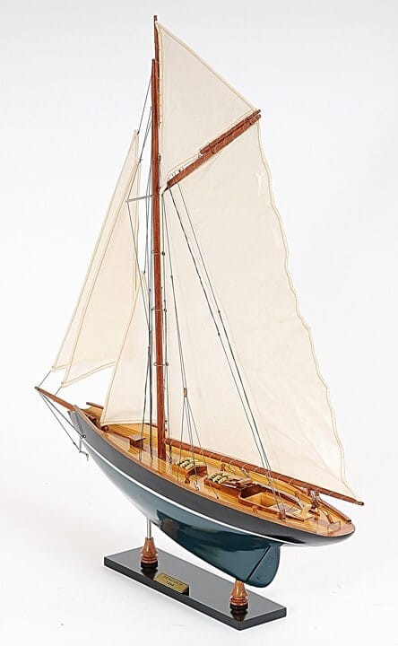 31" Green and White c1898 Pen Duick Painted Boat Hand Painted Decorative Boat N270-402009