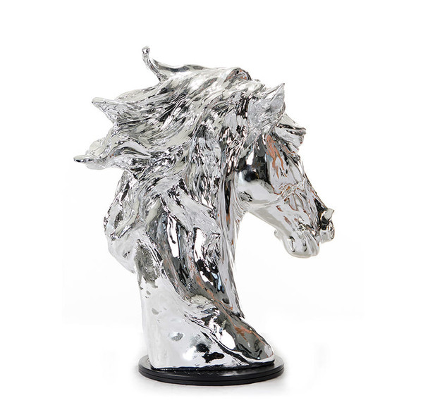 Modern Silver Horse Head Sculpture N270-284045