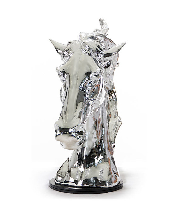 Modern Silver Horse Head Sculpture N270-284045