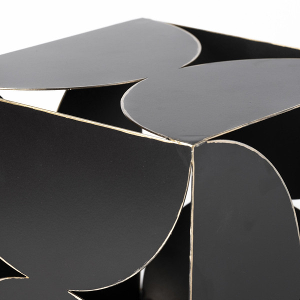 6" Contemporary Black Metal Geo Cube Sculpture N270-392474