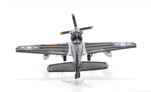 6" Grey Mustang Metal Hand Painted Decorative Airplane N270-401763