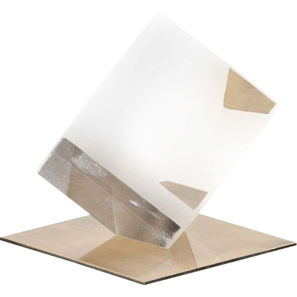 5" Optical Glass Cube And Gold Sculpture N270-392389