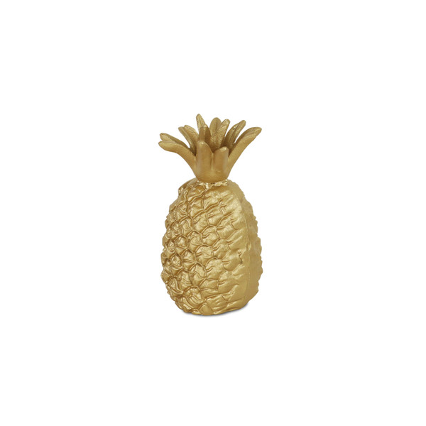 9" Gold Cast Iron Pineapple Hand Painted Sculpture N270-483227