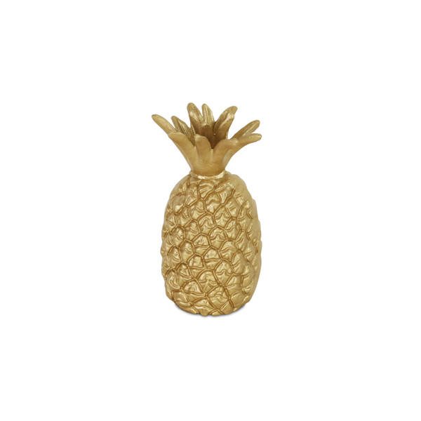 9" Gold Cast Iron Pineapple Hand Painted Sculpture N270-483227