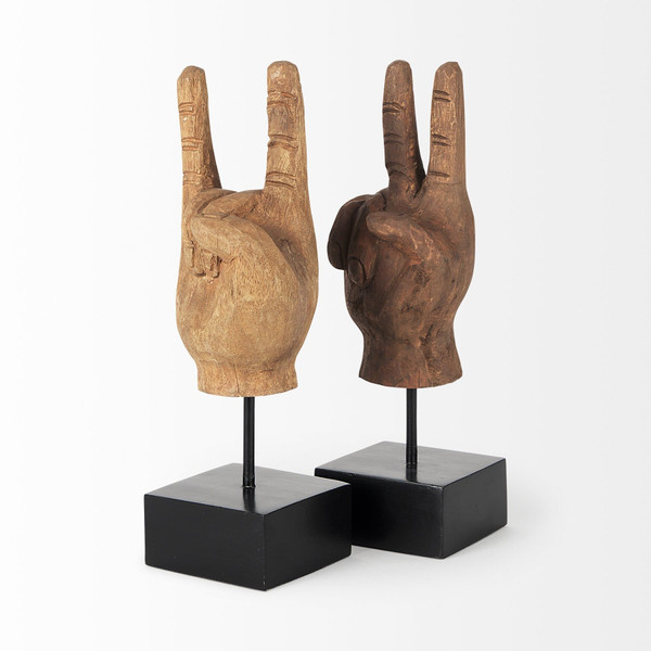 Light Brown Wooden Rock  Sign Decor Piece N270-392481