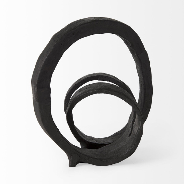 Black Metal Ribbon Loop Sculpture N270-392526