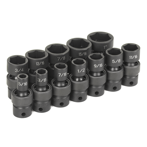 Grey Pneumatic 12 PC 3/8" DR 6 PT STANDARD LENGTH FRAC UNIV SET T398-GRE1212U