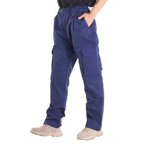 FR Pants for Men, 9 oz 100% Cotton, Flame-Resistant Cargo Pants with Multi-Pockets and Elastic Wais E415-HJZRKZCMSLSXX4Y1T001V0