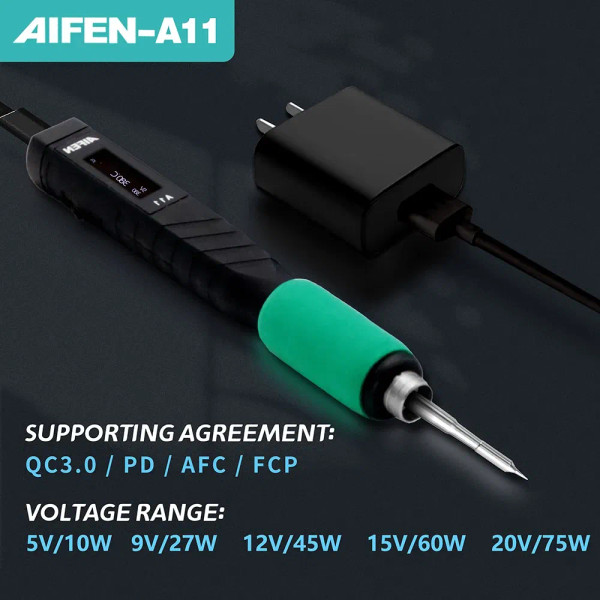 Color: Red, Voltage: 110V, Ships From: CHINA - AIFEN A11 USB Soldering Station Charging Soldering I F640-12000038507748848