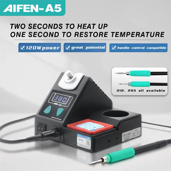 Color: Silver, Voltage: 110V - AIFEN A5 Soldering Station Compatible JBC Soldering Iron Tips C210/C F640-12000035978634124