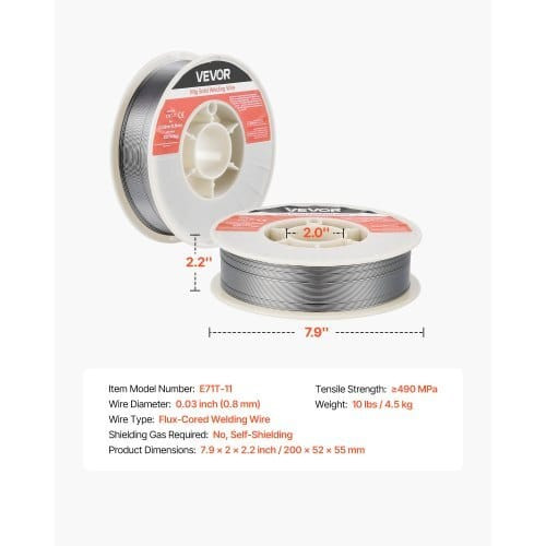 Flux Core MIG Welding Wire, E71T-11 0.03-inch 10 LBS, Gasless Mild Steel Welding Wire with Low Spat E415-MIGHSYXHSE718TJM0001V0