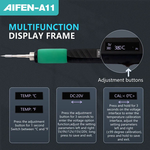Color: WHITE, Voltage: 220V, Ships From: CHINA - AIFEN A11 USB Soldering Station Charging Soldering F640-12000039292961332