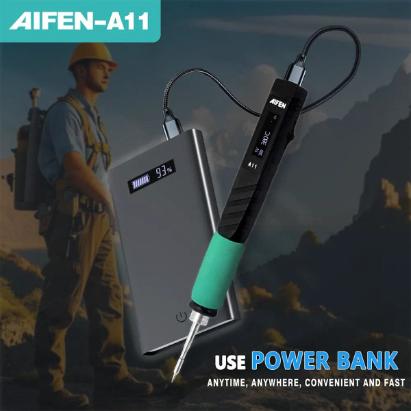 Color: Red, Voltage: 220V, Ships From: CHINA - AIFEN A11 USB Soldering Station Charging Soldering I F640-12000038507748849