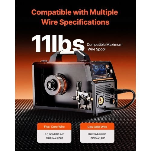 MIG Welder, 160A Synergic Mig Welding Machine, 4-in-1 Gas MIG/Flux Core MIG/Stick/Lift TIG Multi-Pr E415-MIGYXHJ4H1165KC80V5