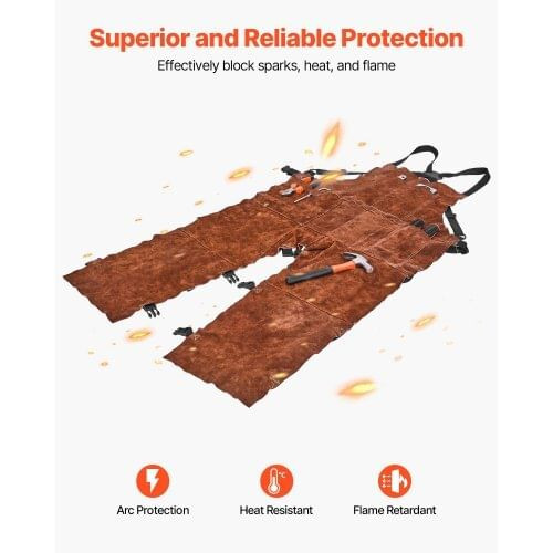 Leather Welding Apron Split Leg, Heavy Duty Cowhide Flame Resistant Welding Pants for Men Women, He E415-FTWQFTWQNPFRMFZ2F001V0