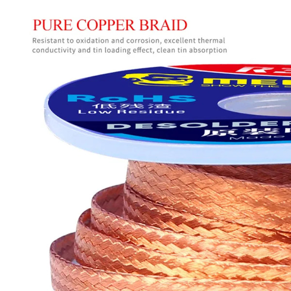 Diameter: 0.3mm - 5pcs/lot MECHANIC Desoldering Wire Solder Wick Tin Remover 1.5m Length Desolderin F640-12000021478398652