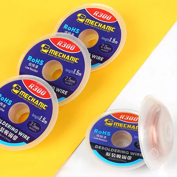 Diameter: 0.3mm - 5pcs/lot MECHANIC Desoldering Wire Solder Wick Tin Remover 1.5m Length Desolderin F640-12000021478398652