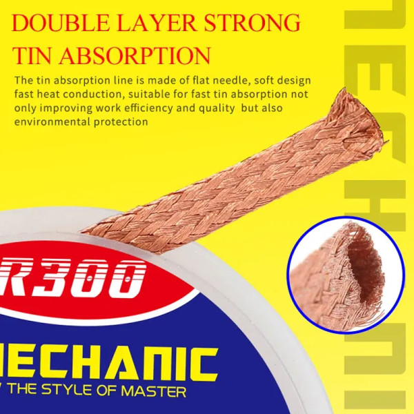 Diameter: 0.4mm - 5pcs/lot MECHANIC Desoldering Wire Solder Wick Tin Remover 1.5m Length Desolderin F640-12000021478398654