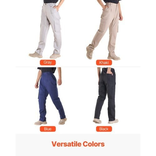FR Pants for Men, 9 oz 100% Cotton, Flame-Resistant Cargo Pants with Multi-Pockets and Elastic Wais E415-HJZRKZCMKQSX693SZ001V0