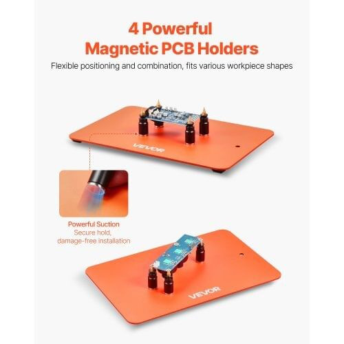 Magnetic Helping Hands Soldering Station, 4 Flexible Arms Third Hand Soldering Tool, with 3X LED Ma E415-FZSHJZ4GFZS4APD39001V9