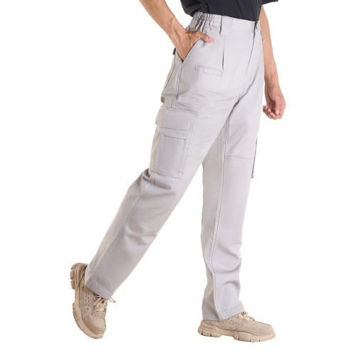 FR Pants for Men, 9 oz 100% Cotton, Flame-Resistant Cargo Pants with Multi-Pockets and Elastic Wais E415-HJZRKZCMHSMM3TPT8001V0