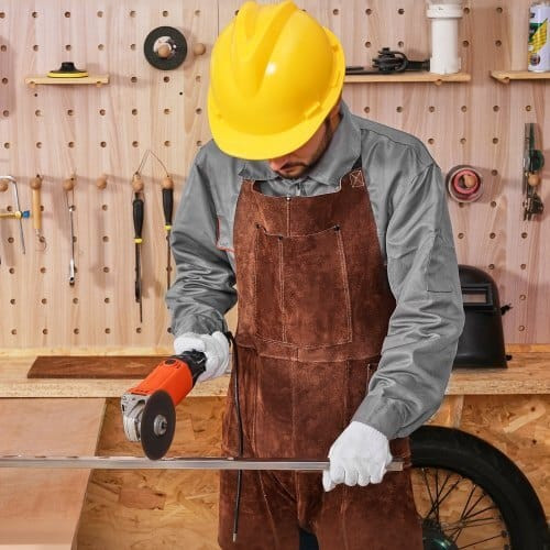 Leather Welding Apron Split Leg, Heavy Duty Cowhide Flame Resistant Welding Pants for Men Women, He E415-FTWQFTWQNPFRF0HUL001V0