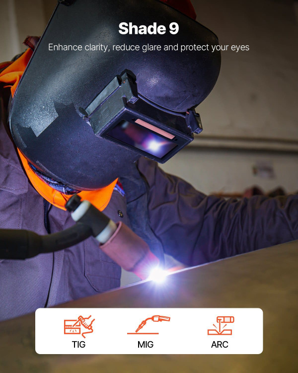Auto Darkening Welding Lens 4.25" x 2", Shade 9 True Color Welding Lens with Dual Arc Sensors & Gol E415-ZDBAHJJPL4257TKWL001V0