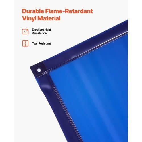 Welding Screen with Frame, 6 x 8 FT Welding Curtain Screen, Flame-Resistant Vinyl Safety Protection E415-DMPF1JZ68FTYFQJGS001V0