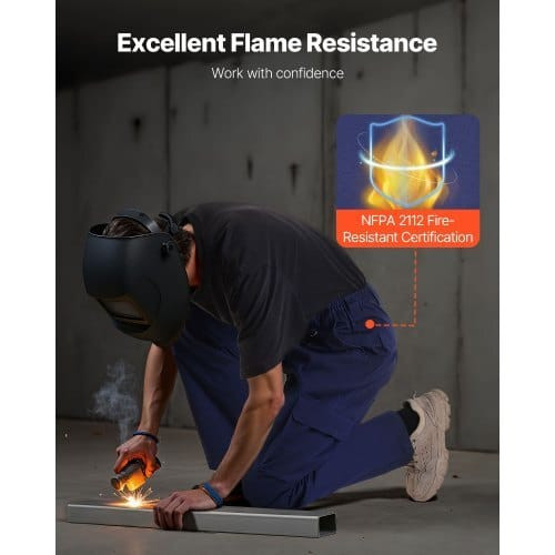 FR Pants for Men, 9 oz 100% Cotton, Flame-Resistant Cargo Pants with Multi-Pockets and Elastic Wais E415-HJZRKZCMSLSLB5IP6001V0