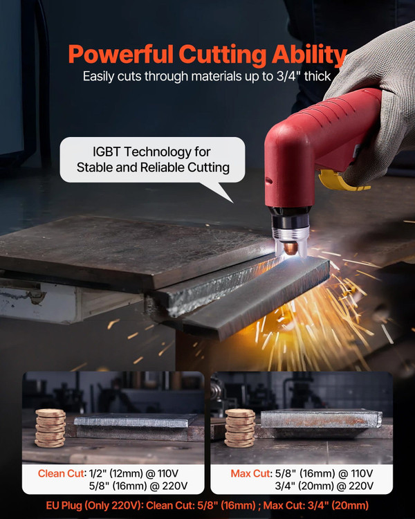 Plasma Cutter, 65A Non-Touch Pilot Arc Plasma Cutting Machine Non-High Frequency - with 2T/4T Funct E415-DLZQGJFJCS65CKU7P001V1