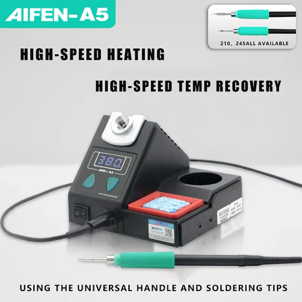Color: Red, Voltage: 220V - AIFEN A5 Soldering Station Compatible JBC Soldering Iron Tips C210/C245 F640-12000035978634121