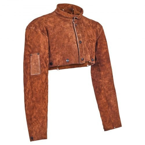 Leather Welding Cape Sleeve, Heavy Duty Flame Resistant Cowhide Safety Cape Sleeves for Men Women,  E415-DPKDPKNPMM006BNFA001V0