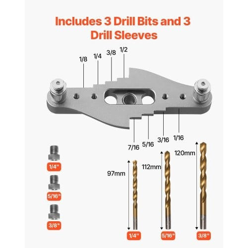 Doweling Jig Kit, Self Centering Dowel Drill Jig for Straight Holes, with Drill Bit Set 1/4", 5/16" E415-ZJJZDXZKJJJYJDU8C001V0