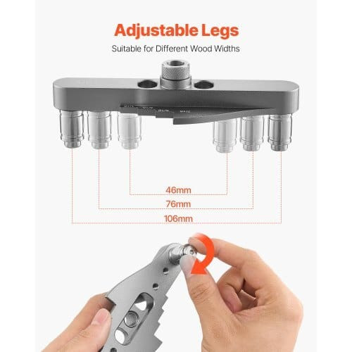 Doweling Jig Kit, Self Centering Dowel Drill Jig for Straight Holes, with Drill Bit Set 1/4", 5/16" E415-ZJJZDXZKJJJYJDU8C001V0