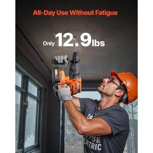 20V Brushless Cordless Hammer Drill, Lithium-Ion 1.1 Inch Rotary Hammer Driver, SDS-Plus Electric L E415-DC20WSDC28MMG9H4B001V1