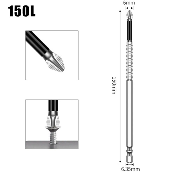 Color: WHITE - K5 Non-slip High Hardness Bit S2 Strong Magnetic 5A Black Non-slip Cross Head Electr F640-12000044173899084