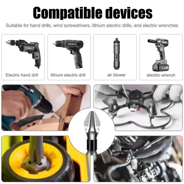 Color: WHITE - K5 Non-slip High Hardness Bit S2 Strong Magnetic 5A Black Non-slip Cross Head Electr F640-12000044173899084