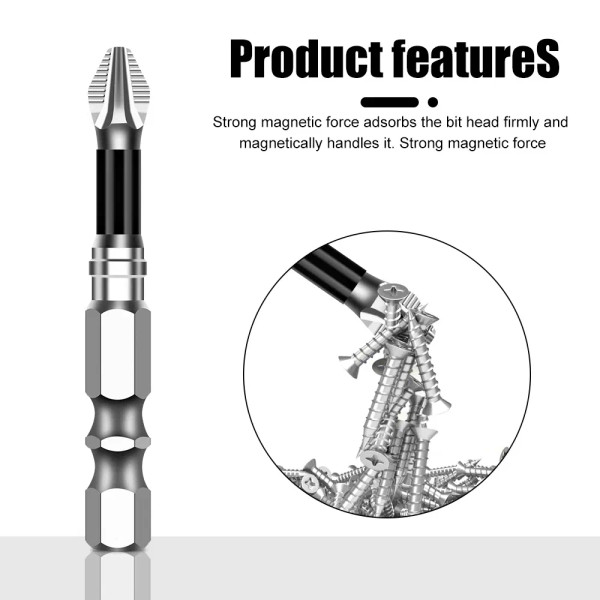 Color: WHITE - K5 Non-slip High Hardness Bit S2 Strong Magnetic 5A Black Non-slip Cross Head Electr F640-12000044173899084