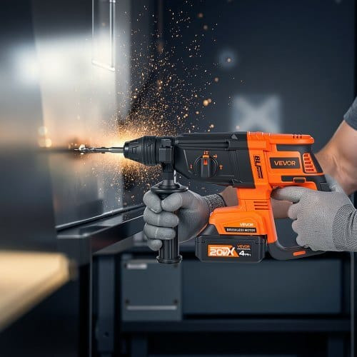 20V Brushless Cordless Hammer Drill, Lithium-Ion 1 Inch Rotary Hammer Driver, SDS-Plus Electric Lig E415-DC20WSDC26MMTHJL9001V1